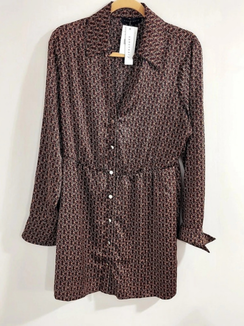 Sanctuary Geometric Mini Dress in Brown & Black Size Medium NWT